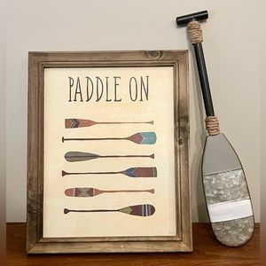Nautical Theme Home Decor-Paddle On Print & Decorative Oar